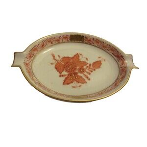 Herend Chinese  Bouquet  Porcelain Peony  Flower Design  Ashtray
